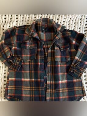 Forever 21 cozy plaid fleece button-up jacket